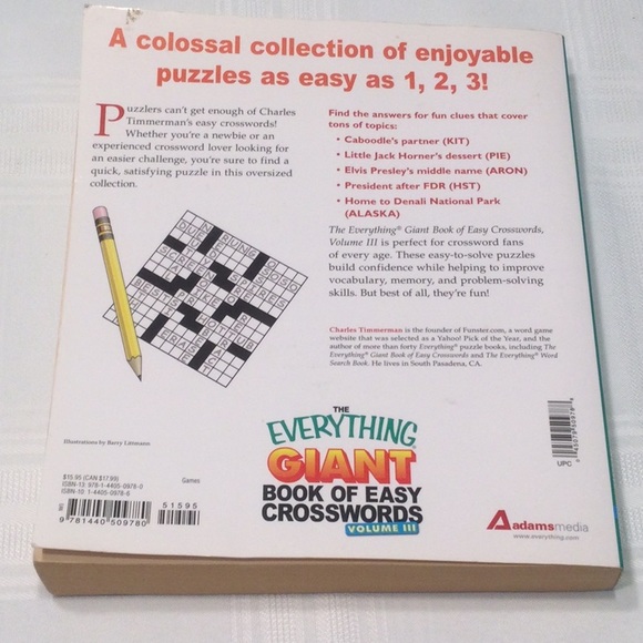The Everything Giant Book Of Easy Crosswords - Picture 2 of 3